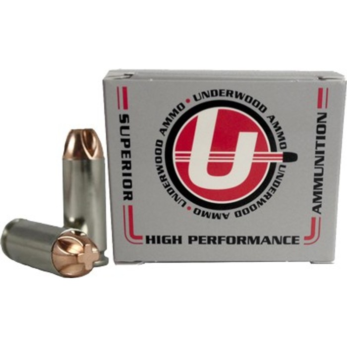 Underwood Ammo 10mm Auto 140 Grain Xtreme Penetrator Solid Monolithic Nickel Plated Brass Cased Pistol Ammo, 20 Rounds, 648