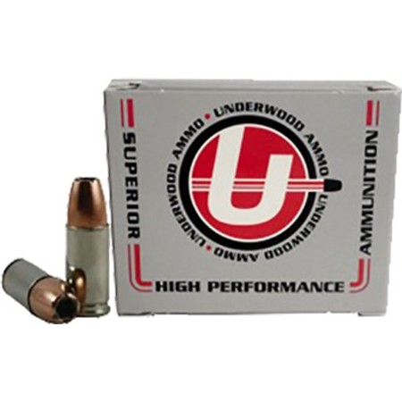 Underwood Ammo 9mm Luger +P+ 124 Grain Bonded Jacketed Hollow Point Nickel Plated Brass Cased Pistol Ammo, 20 Rounds, 132