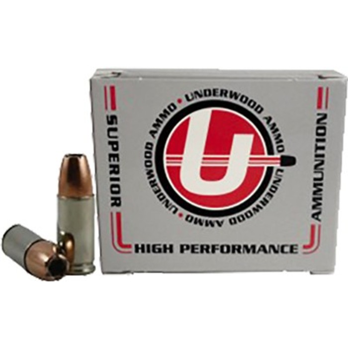 Underwood Ammo 9mm Luger +P+ 124 Grain Bonded Jacketed Hollow Point Nickel Plated Brass Cased Pistol Ammo, 20 Rounds, 132