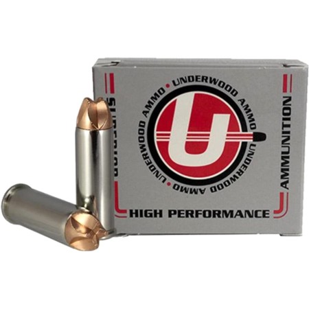 Underwood Ammo .44 Remington Magnum 160 Grain Solid Monolithic Nickel Plated Brass Cased Pistol Ammo, 20 Rounds, 902