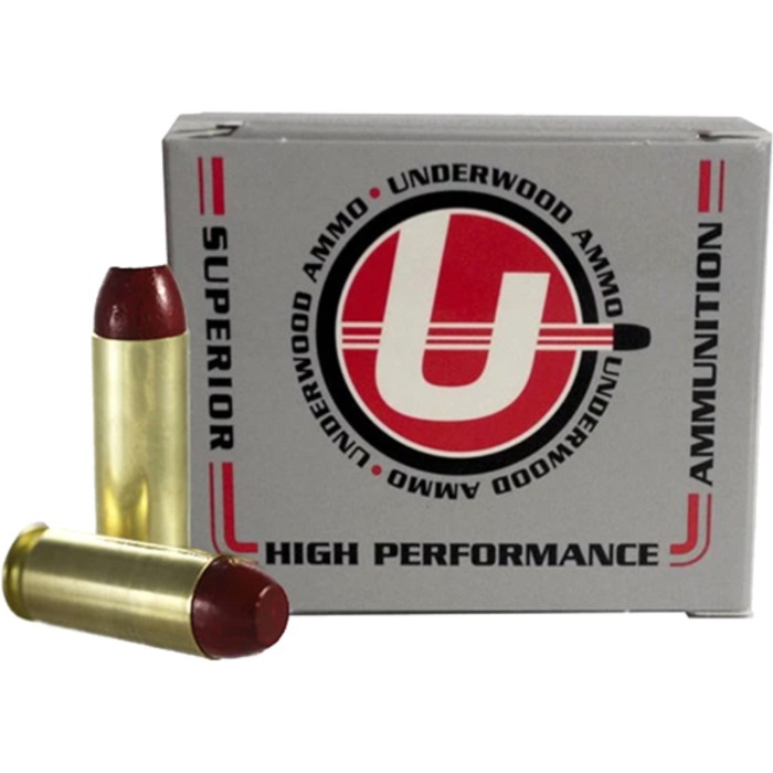 Underwood Ammo .45 Winchester Magnum 255 Grain Coated Hard Cast Nickel Plated Brass Cased Pistol Ammo, 20 Rounds, 439