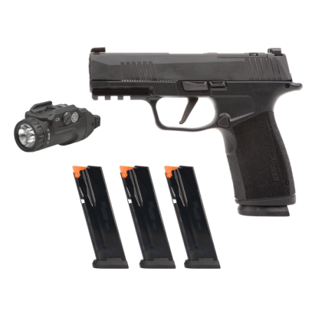 SIG SAUER P365-XMACRO Tacpac 9mm 3.7in Optic Ready Semi-Auto Pistol with Foxtrot2R, (3) 17rd Mags (365XCA-9-BXR3-TACPAC)