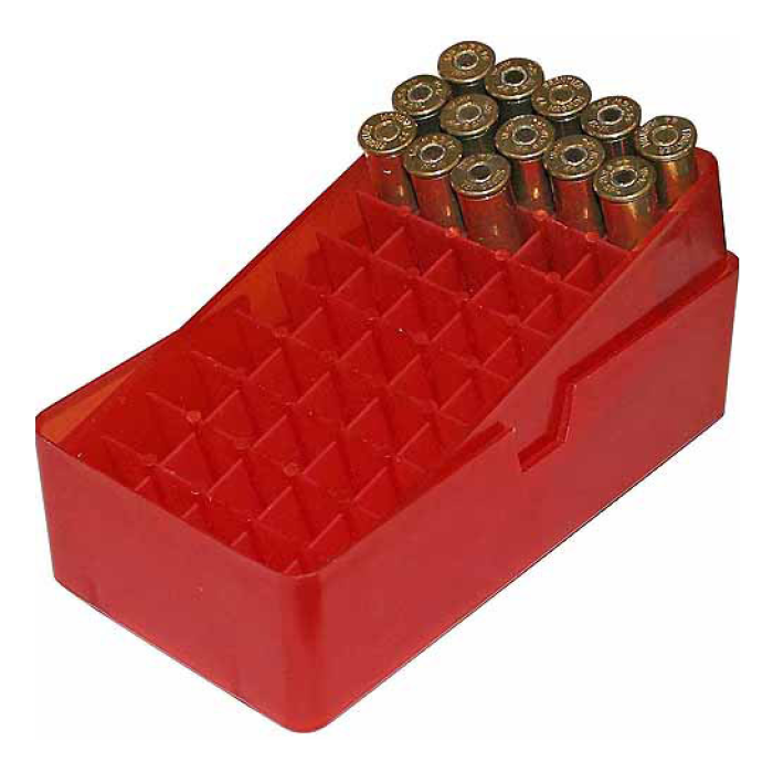 MTM 50 Round Square Hole 38 - 357 Red Slip-Top Ammo Box (E50-38-29)