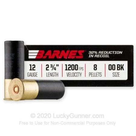 Barnes Bullets 32010 Defense Self Defense 12 Gauge 2.75" 8 Pellets 00 Buck Shot 5 Per Box/ 20 CS