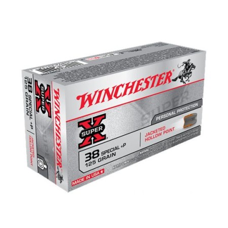 Winchester 38 SPecial 125gr JHP Super-X Ammunition, 50 Round Box - X38S7PH