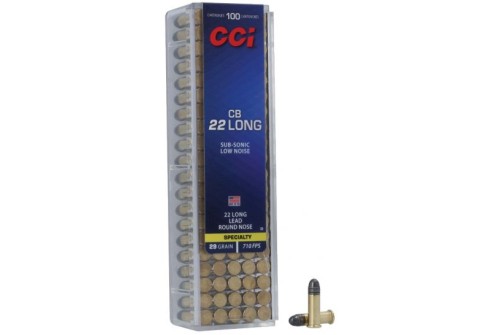 CCI .22 Long Rifle CB 29 Grain Lead Round Nose Mini-Cap Ammunition 100rds - 0038