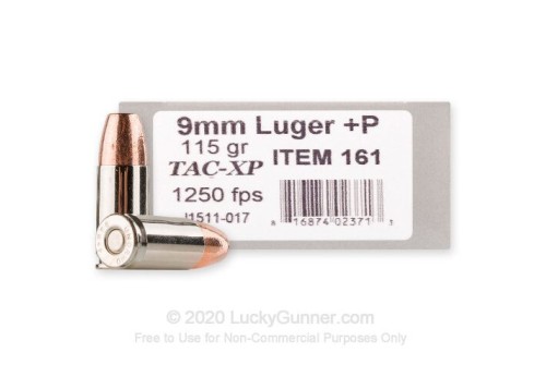 9mm - +P 115 Grain TAC-XP - Underwood - 20 Rounds