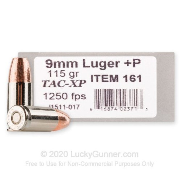 9mm - +P 115 Grain TAC-XP - Underwood - 20 Rounds