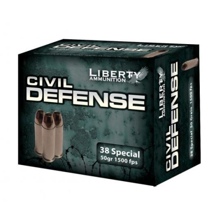 Liberty 38 Special 50gr HP Civil Defense Ammunition 20rds - LA-CD-38-025