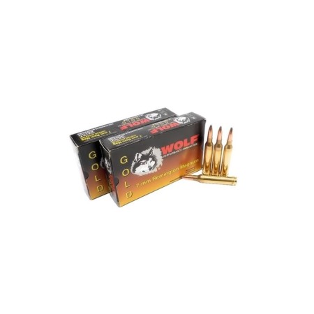 Wolf G7MMSP1 Gold 7mm Remington Magnum Jacketed Soft Point 160 GR 20 Box/25 Case