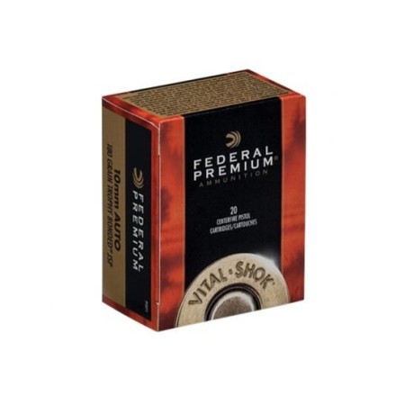 Federal P10t1 Premium  10Mm Auto 180 GR Trophy Bonded Bear Claw Jacketed Soft Point 20 Per Box/ 10 Case 029465064808