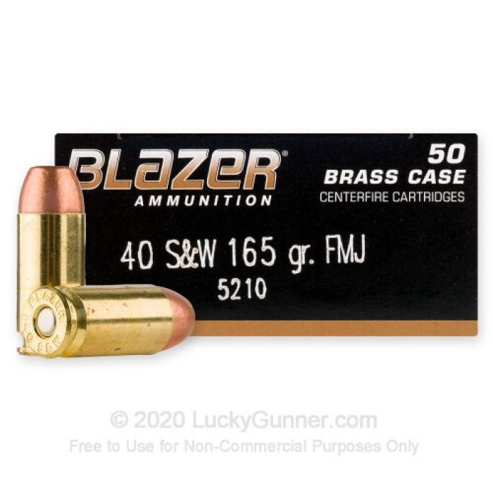 CCI Blazer Brass 40S&W 165gr FMJ 1000rd case