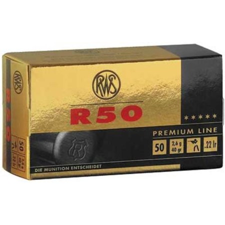 RWS R50 22LR Premium Match 40 Gr, C CLASS, 50rd Box