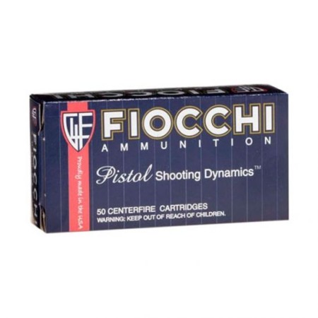 Fiocchi .40 S&W 180gr FMJ Flat Nose Ammunition, 50 Round Box - 40SWD