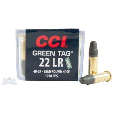 CCI .22 Long Rifle 40gr LRN Green Tag Ammunition 100rds - 0033