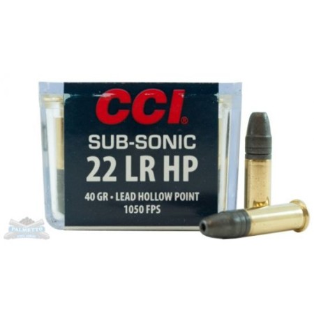 CCI .22 Long Rifle 40 Grain Sub-Sonic Lead Hollow Point Ammunition 100rds - 0056