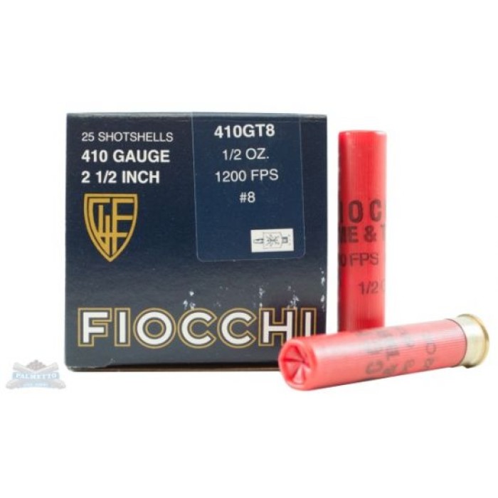 Fiocchi 410ga 2.5" 1/2oz #8 Game Load Shotshell Ammunition 25rds - 410GT8