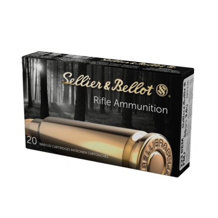 Sellier & Bellot 223 Remington 55gr FMJ Ammunition 20rds - SB223A