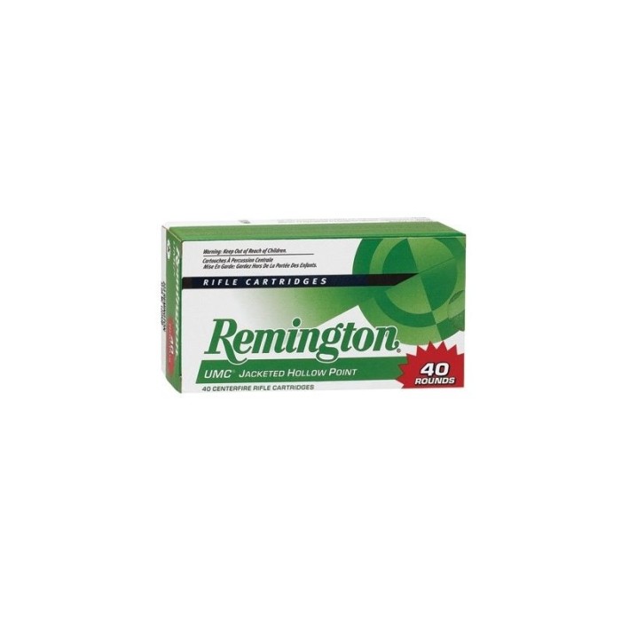 Remington .223 Remington 50 Grain Jacketed Hollow Point 40rd box - Brass Casing