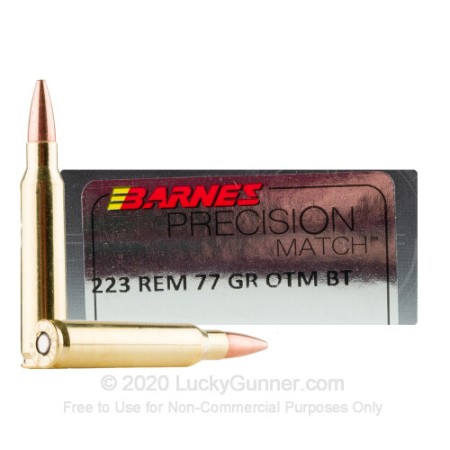 223 Rem - 77 Grain OTM BT - Barnes Precision Match - 20 Rounds