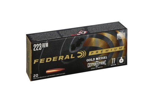 Federal Premium Gold Medal Centerstrike 223 Remington 77gr Jacketed Hollow Point Rifle Ammo - 20 Rounds