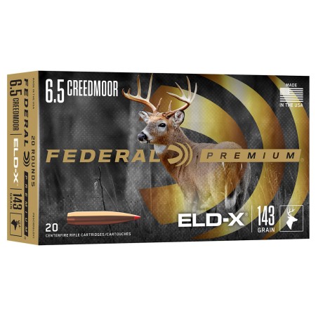 Federal Premium 6.5 Creedmoor, 143gr, ELD-X, 20Bx/10Cs