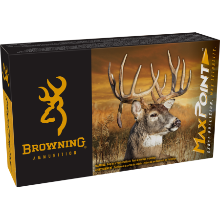 Browning MAXPOINT 243 WIN 95 Grain Maxpoint Brass Rifle Ammo, 20 Rounds, B192102432