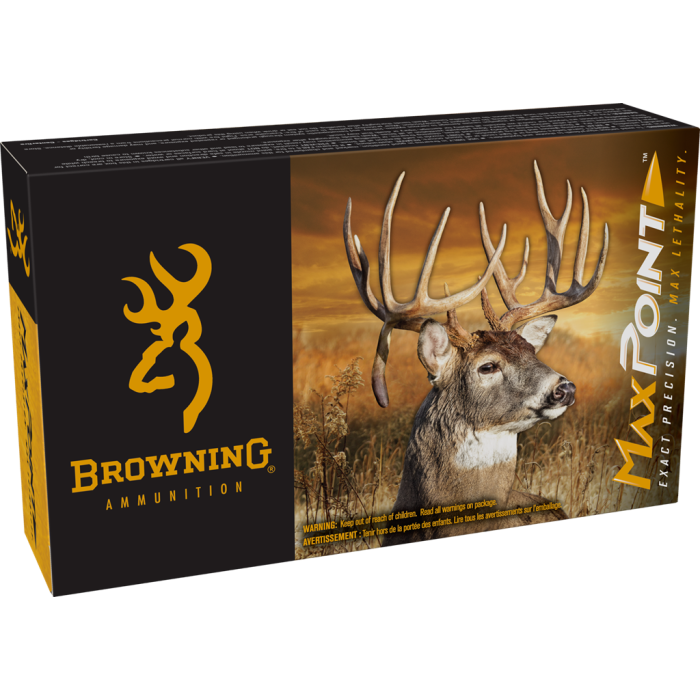 Browning MAXPOINT 243 WIN 95 Grain Maxpoint Brass Rifle Ammo, 20 Rounds, B192102432