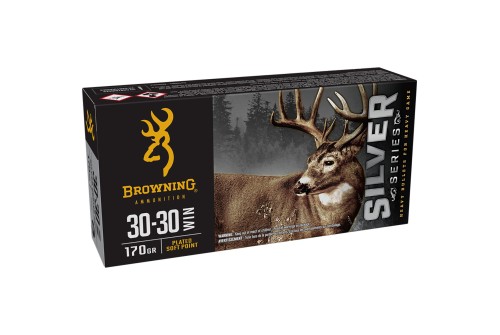 Browning SILVER SERIES 30-30 WIN 170 Grain Plated Soft Point Brass Rifle Ammo, 20 Rounds, B192630301