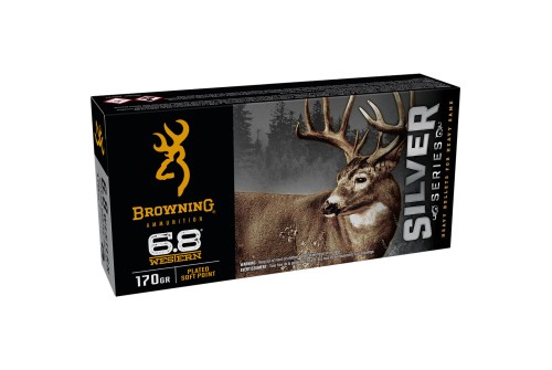 Browning SILVER SERIES 6.8 Western 170 Grain Plated Soft Point Brass Rifle Ammo, 20 Rounds, B192600681