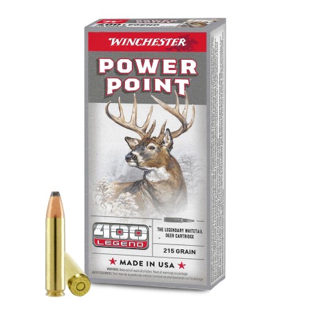 Winchester 400 Legend 215 Grain Jacketed Soft Point Brass Cased Rifle Ammo, 20 Rounds, X4001