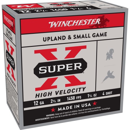 Winchester Ammo X12HV4 Super X High Velocity 12 Gauge 2.75'' 4 Shot 25 Per Box/ 1