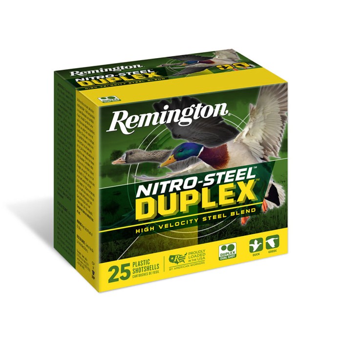 REMINGTON AMMUNITION NITRO-STEEL DUPLEX 12 GA, 3in. 1 1/4oz. #2 Shot - 25 rounds