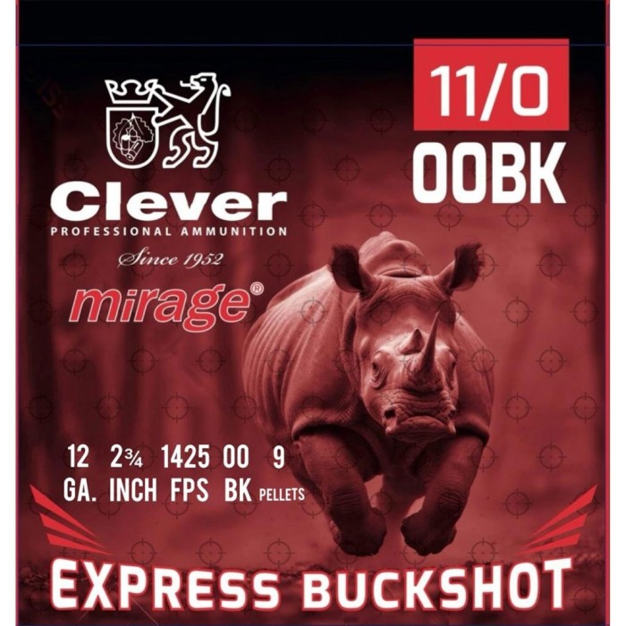 CLEVER EXPRESS BUCKSHOT 12 GAUGE AMMO 00-BUCK 250RD CASE