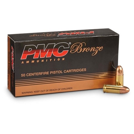 PMC Ammunition 9mm Luger 147 grain Full Metal Jacket Brass Cased Pistol Ammo, 1000 Rounds, 9H