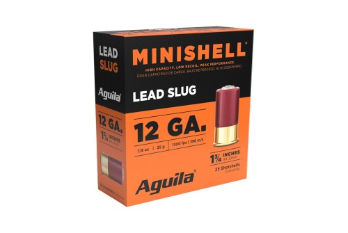 Aguila Ammunition Minishell 12 Gauge 5/8 oz 1 3/4in Shotgun Slugs Ammo, 25 Rounds, 1CHB1386