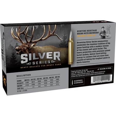 Browning Ammo B192600281 Silver 28 Nosler 175 Gr 20 Per Box/ 10 Case