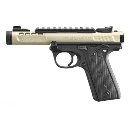 Ruger Mark IV 22/45 Lite .22 LR, 4.4" threaded barrel, 10 round - Honey Badger/Champagne [MPN: 43955]