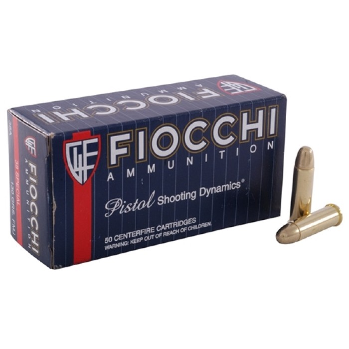 FIOCCHI 38 Special 125 Grain CMJFP Ammo, 50 Round Box (38ACMJ)