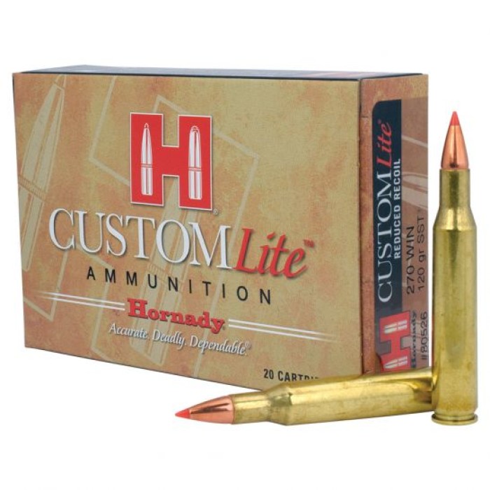 Hornady 270 Win 120gr SST Custom Lite Ammunition, 20 Round Box - 80526