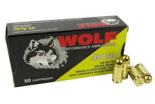 Wolf Performance Turkish .45 ACP 230gr FMJ 50/RD - Steel Casing