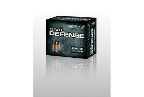 Liberty 45 Auto/ACP+P 78gr HP Civil Defense Ammunition 20rds - LA-CD-45-013