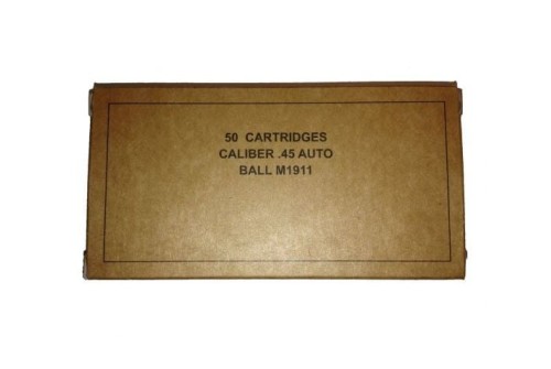 Winchesterchester Military Service Grade Ball M1911 45 ACP 230gr, Full Metal Jacketrd Nose, 500rd/Case (10 Boxes of 50rd)