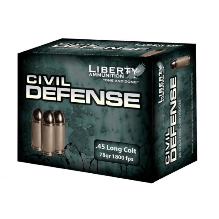 Liberty 45 Colt 78gr HP Civil Defense Ammunition 20rds - LA-CD-45-031