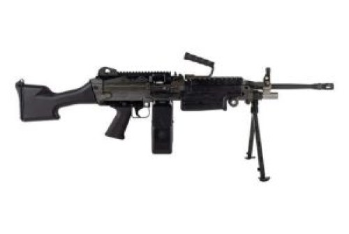 FN M249S 5.56x45mm, 18.5" Barrel, Belt Fed/Mag Fed, Hydraulic Buffer System, Bipod & Carry Handle, Black, 30rd Mag