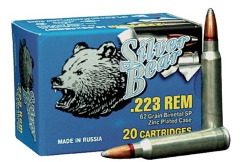 Silver Bear .223 Remington - 62gr. Sp Zinc Plated 20-pack