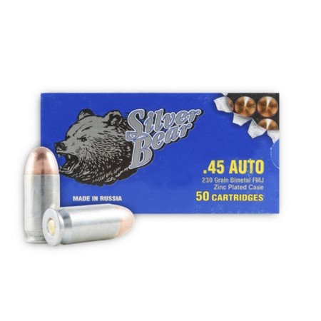 Silver Bear .45acp 230gr Fmj - Zinc Plated Steel Case 50-pack