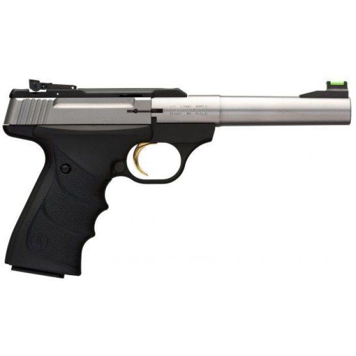 Browning Buck Mark Stainless Camper URX 22 LR Single 10 Round Blowback Pistol, Black - 051442490