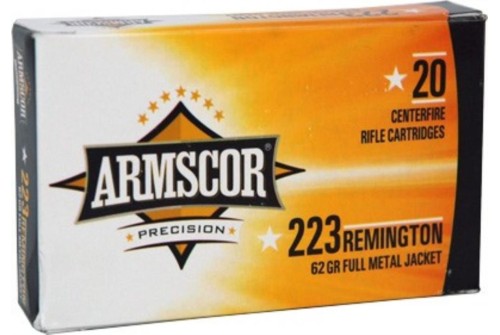 223 Rem - 62 gr FMJ - Armscor - 20 Rounds