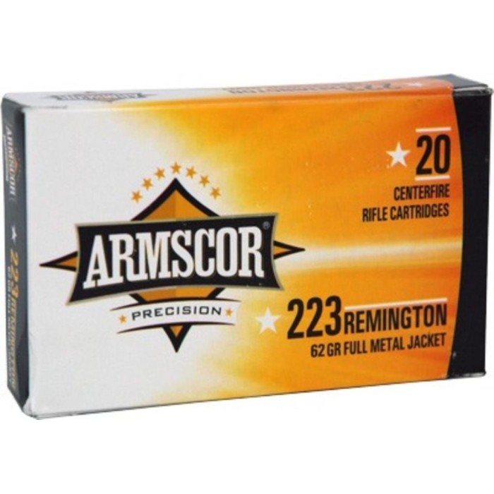 223 Rem - 62 gr FMJ - Armscor - 20 Rounds